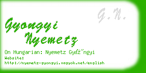 gyongyi nyemetz business card